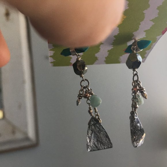 Chan Luu sliced quartz tourquoise earrings - Picture 9 of 12